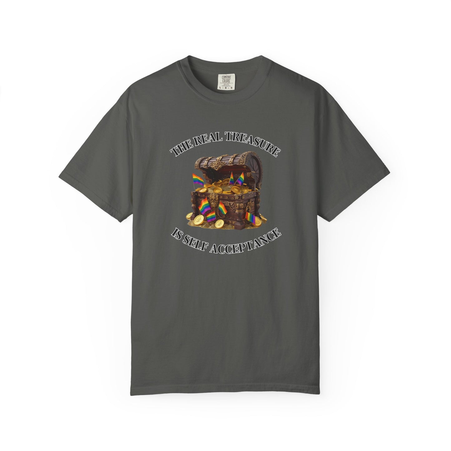 Self Acceptance Treasure T-Shirt, Unisex Garment-Dyed Top, Inspirational Tee, Gift for Friends, Mental Health Awareness