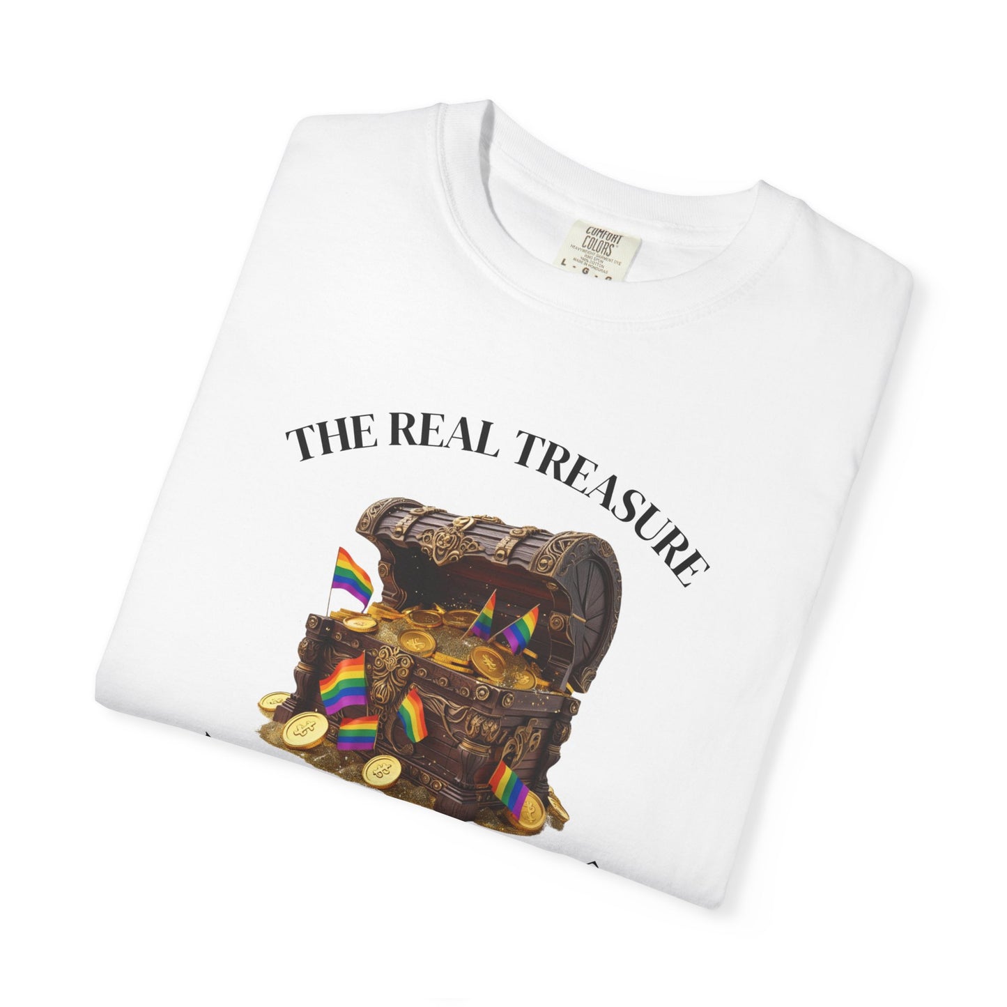 Self Acceptance Treasure T-Shirt, Unisex Garment-Dyed Top, Inspirational Tee, Gift for Friends, Mental Health Awareness