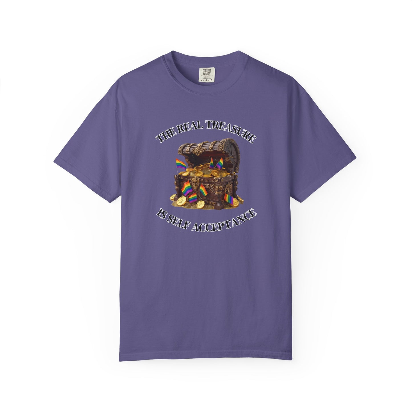 Self Acceptance Treasure T-Shirt, Unisex Garment-Dyed Top, Inspirational Tee, Gift for Friends, Mental Health Awareness