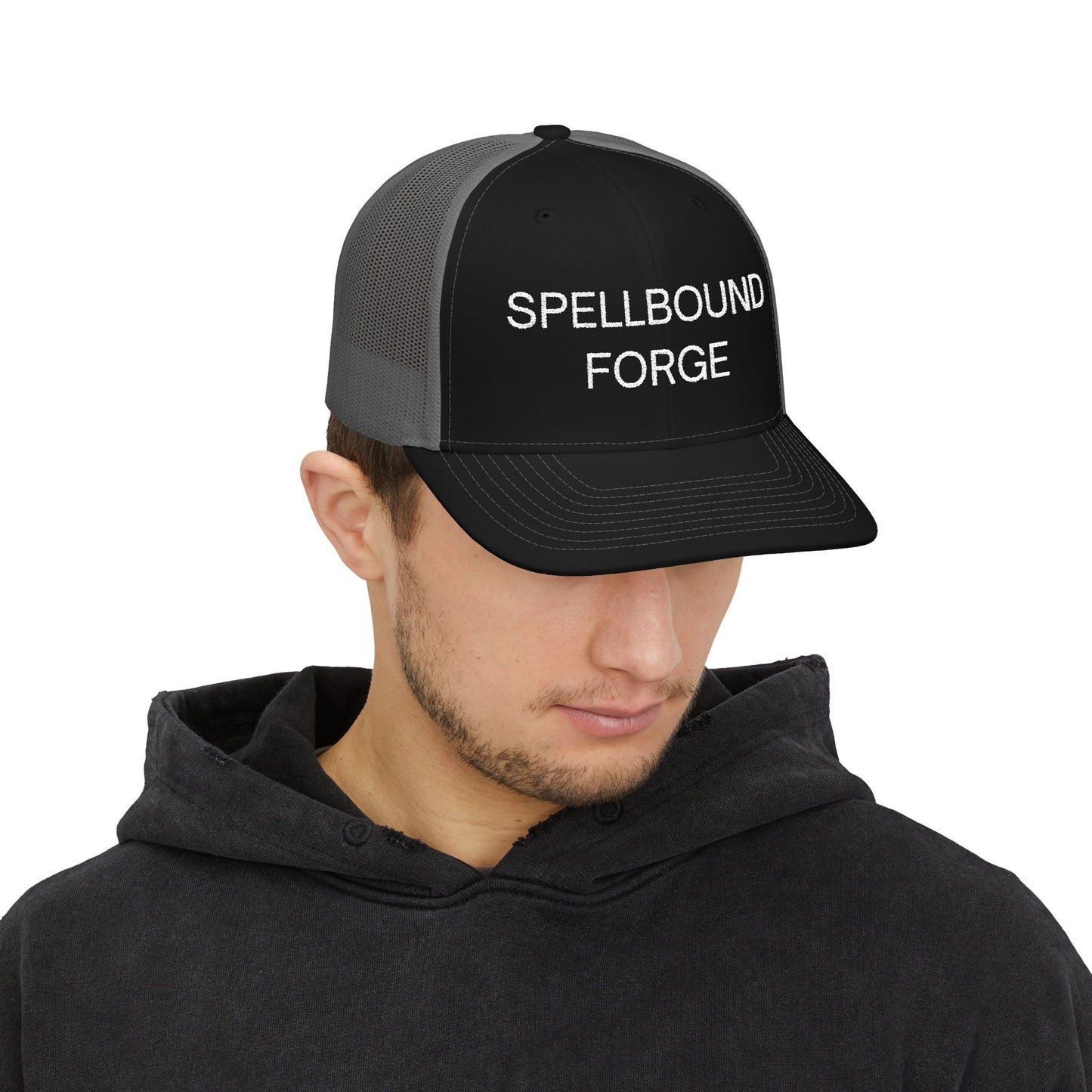 Spellbound Forge Snapback Trucker Cap - Trendy Embroidered Hat, Perfect for Outdoor Adventures, Gifts, Casual Wear, Summer Style