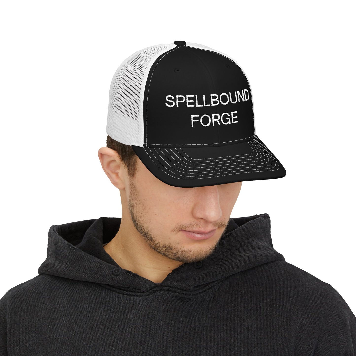 Spellbound Forge Snapback Trucker Cap - Trendy Embroidered Hat, Perfect for Outdoor Adventures, Gifts, Casual Wear, Summer Style