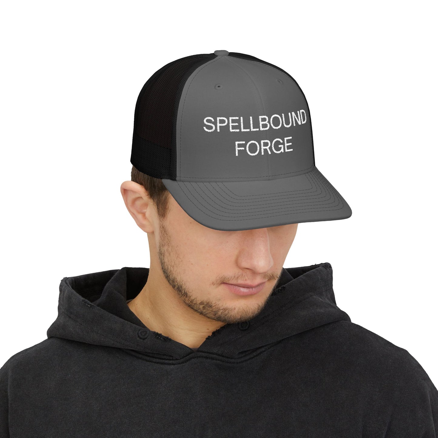 Spellbound Forge Snapback Trucker Cap - Trendy Embroidered Hat, Perfect for Outdoor Adventures, Gifts, Casual Wear, Summer Style
