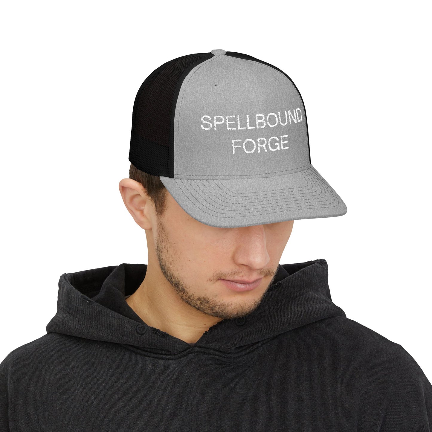 Spellbound Forge Snapback Trucker Cap - Trendy Embroidered Hat, Perfect for Outdoor Adventures, Gifts, Casual Wear, Summer Style