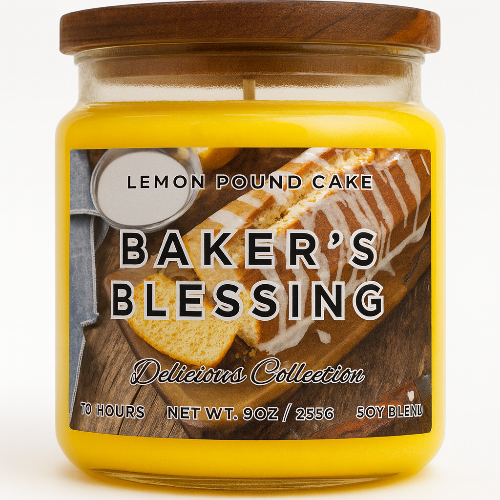 Baker's Blessing | Lemon Pound Cake Candle | Sweet Bakery Scent | Spellbound Forge | Fantasy Candle | Dessert Candle | Gift for Bakers