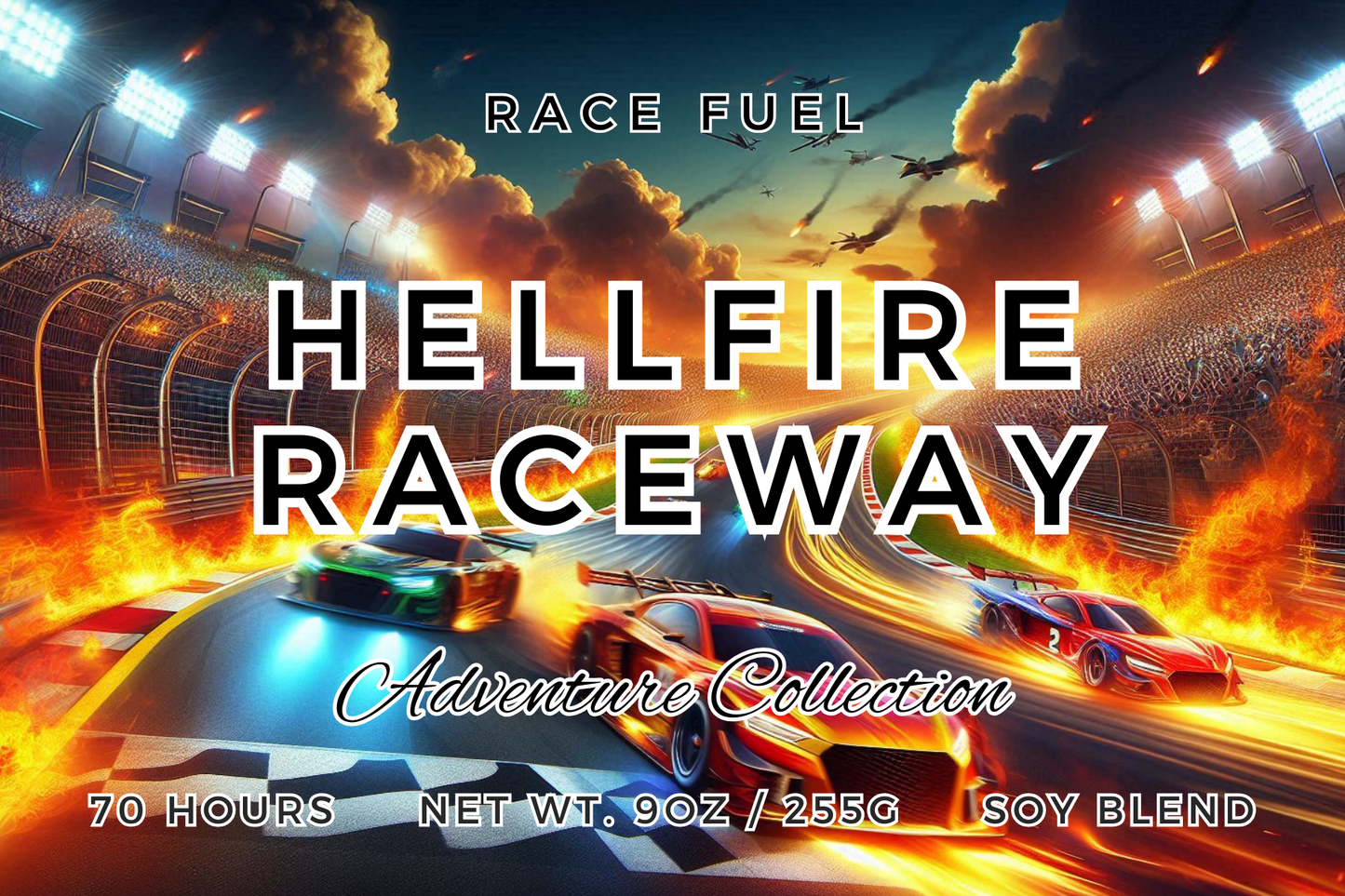 Hellfire Raceway – High-Octane Candle for Speed Demons