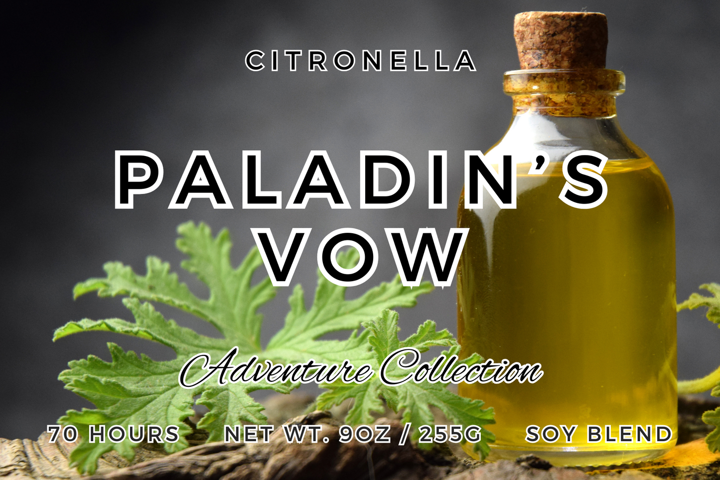 Paladin's Vow | Citronella Candle | Insect Repellent Protection