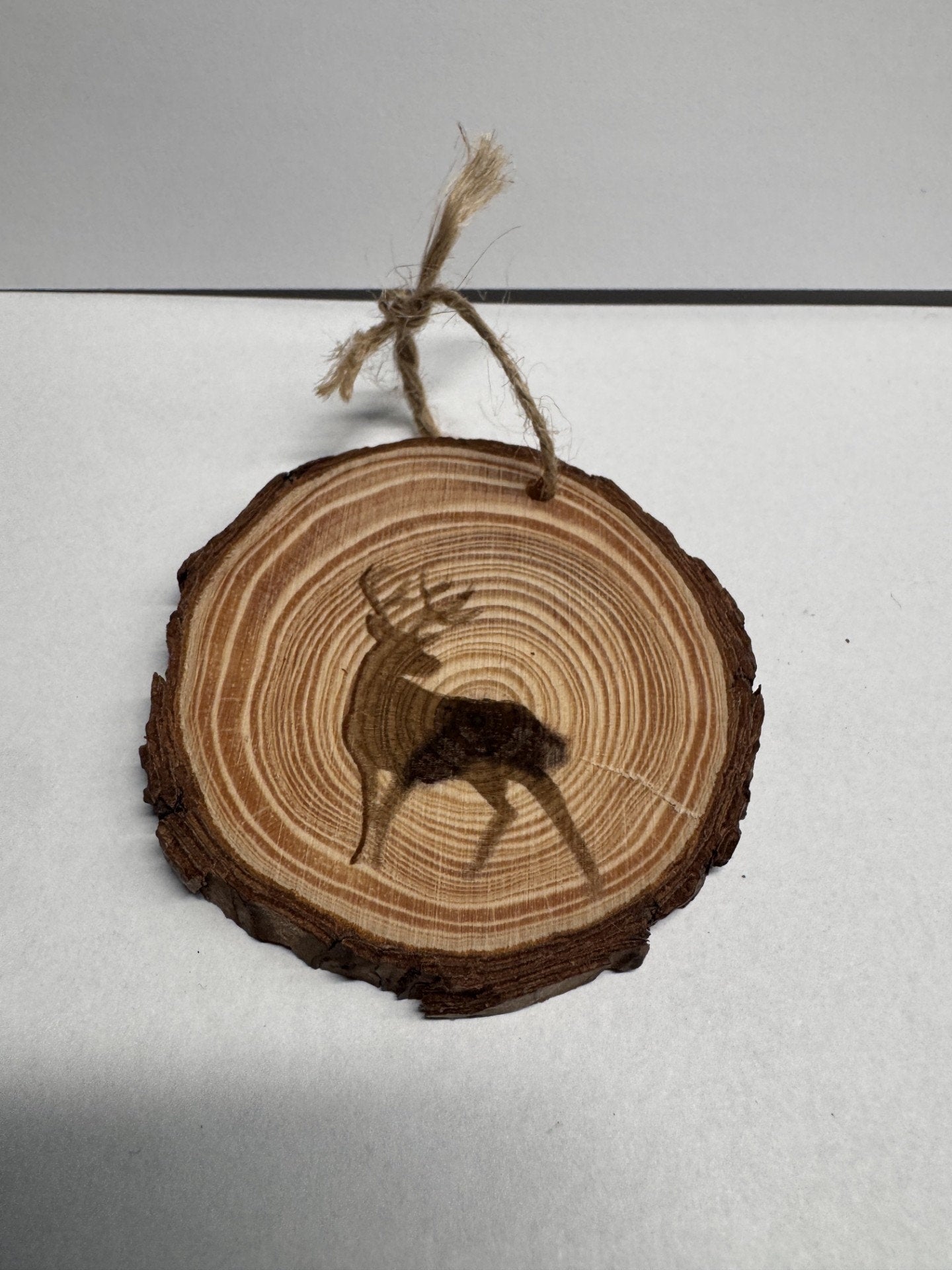 Personalized Wooden Medallion Ornament - Custom Text & Image Laser Engraved