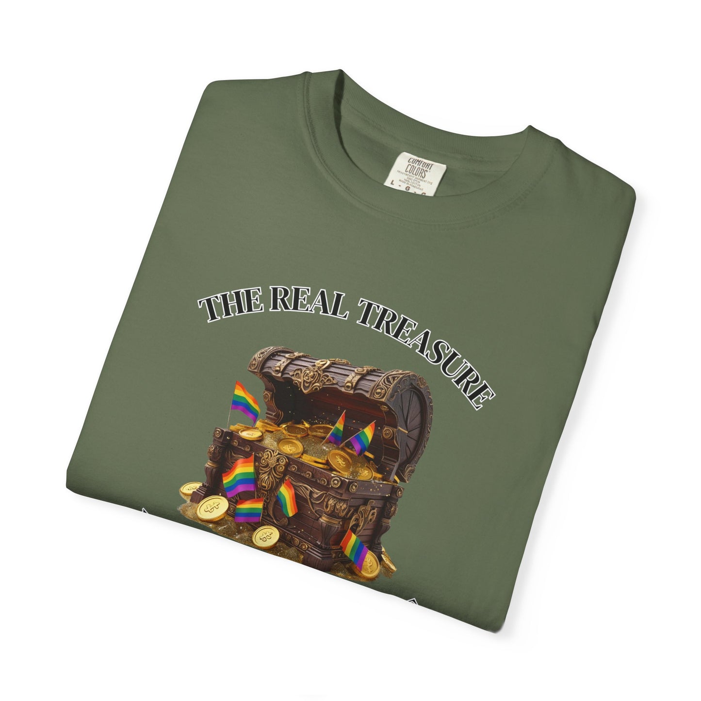 Self Acceptance Treasure T-Shirt, Unisex Garment-Dyed Top, Inspirational Tee, Gift for Friends, Mental Health Awareness