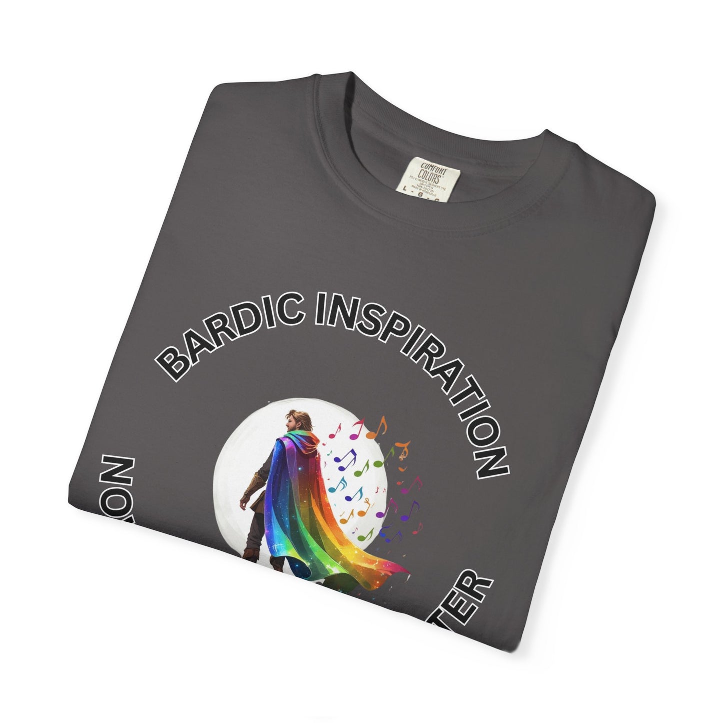 Bardic Inspiration Glitter T-shirt - Unisex Casual Wear, LGBTQ+ Pride, Gift for Creative Souls, Fun Festival Top, Music Lover Shirt