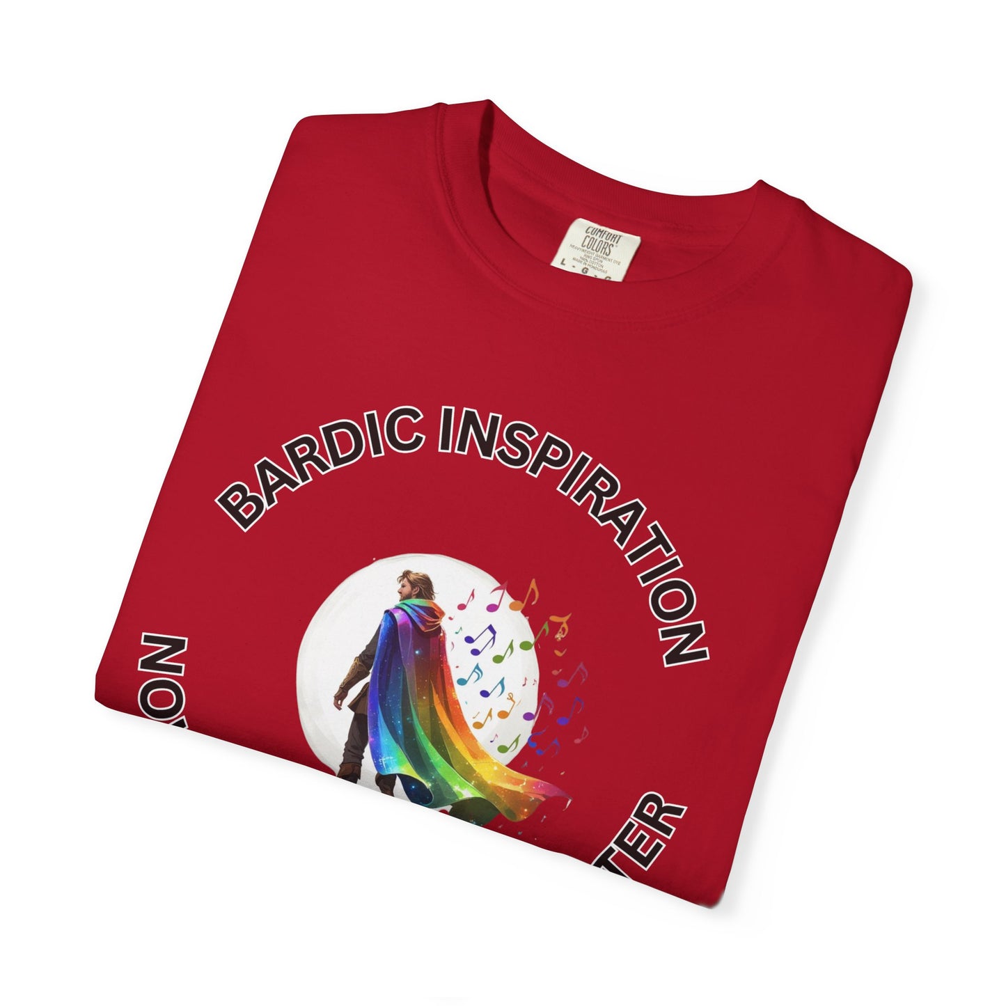 Bardic Inspiration Glitter T-shirt - Unisex Casual Wear, LGBTQ+ Pride, Gift for Creative Souls, Fun Festival Top, Music Lover Shirt