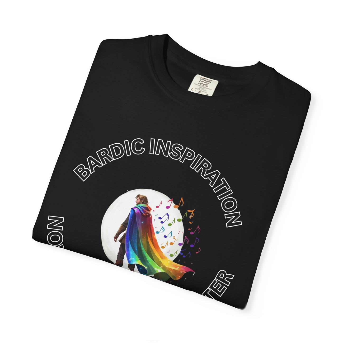 Bardic Inspiration Glitter T-shirt - Unisex Casual Wear, LGBTQ+ Pride, Gift for Creative Souls, Fun Festival Top, Music Lover Shirt