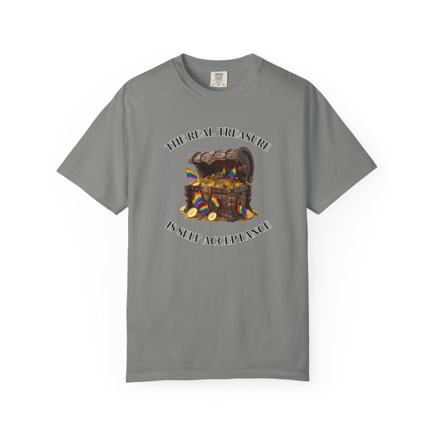 Self Acceptance Treasure T-Shirt, Unisex Garment-Dyed Top, Inspirational Tee, Gift for Friends, Mental Health Awareness