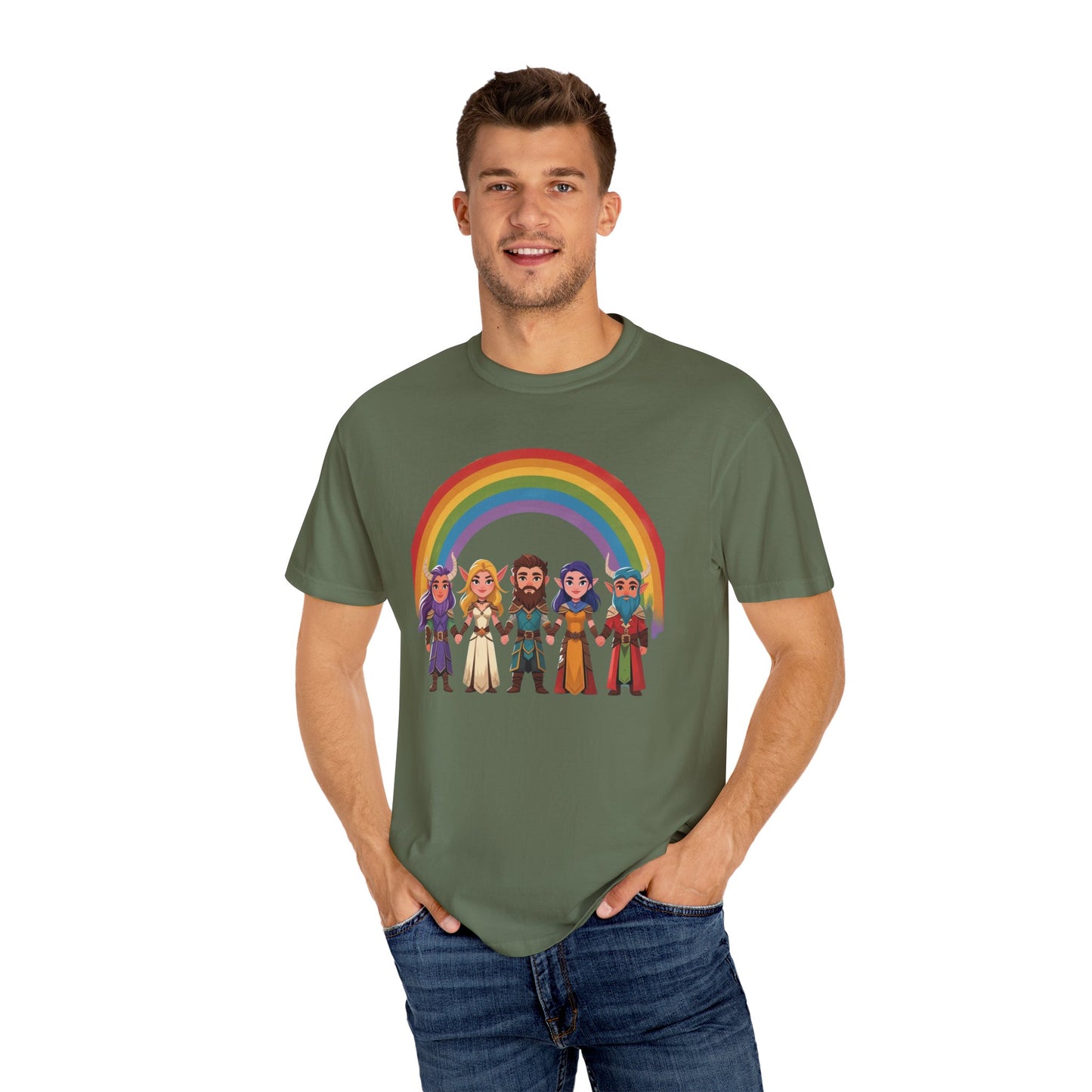 Rainbow Pride Unisex Garment-Dyed T-Shirt, LGBTQ+ Pride Shirt, Colorful Summer Tee, Gender-Neutral Apparel, Gift for Celebrations, [...]