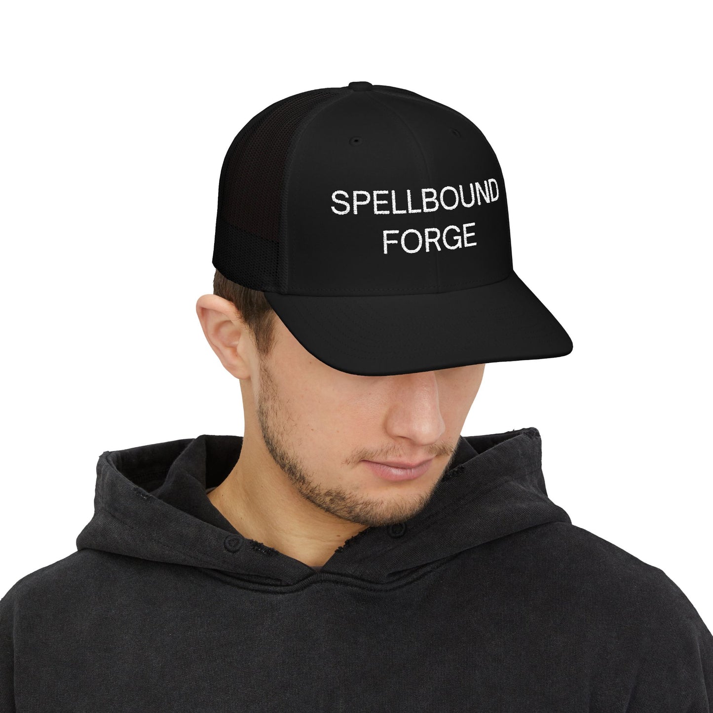Spellbound Forge Snapback Trucker Cap - Trendy Embroidered Hat, Perfect for Outdoor Adventures, Gifts, Casual Wear, Summer Style