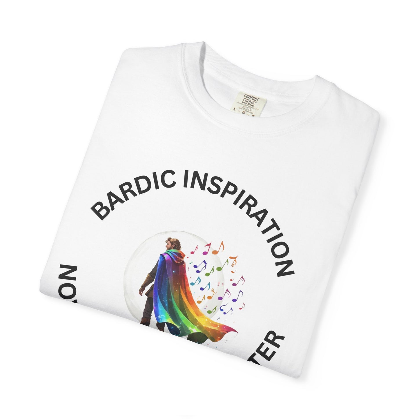 Bardic Inspiration Glitter T-shirt - Unisex Casual Wear, LGBTQ+ Pride, Gift for Creative Souls, Fun Festival Top, Music Lover Shirt
