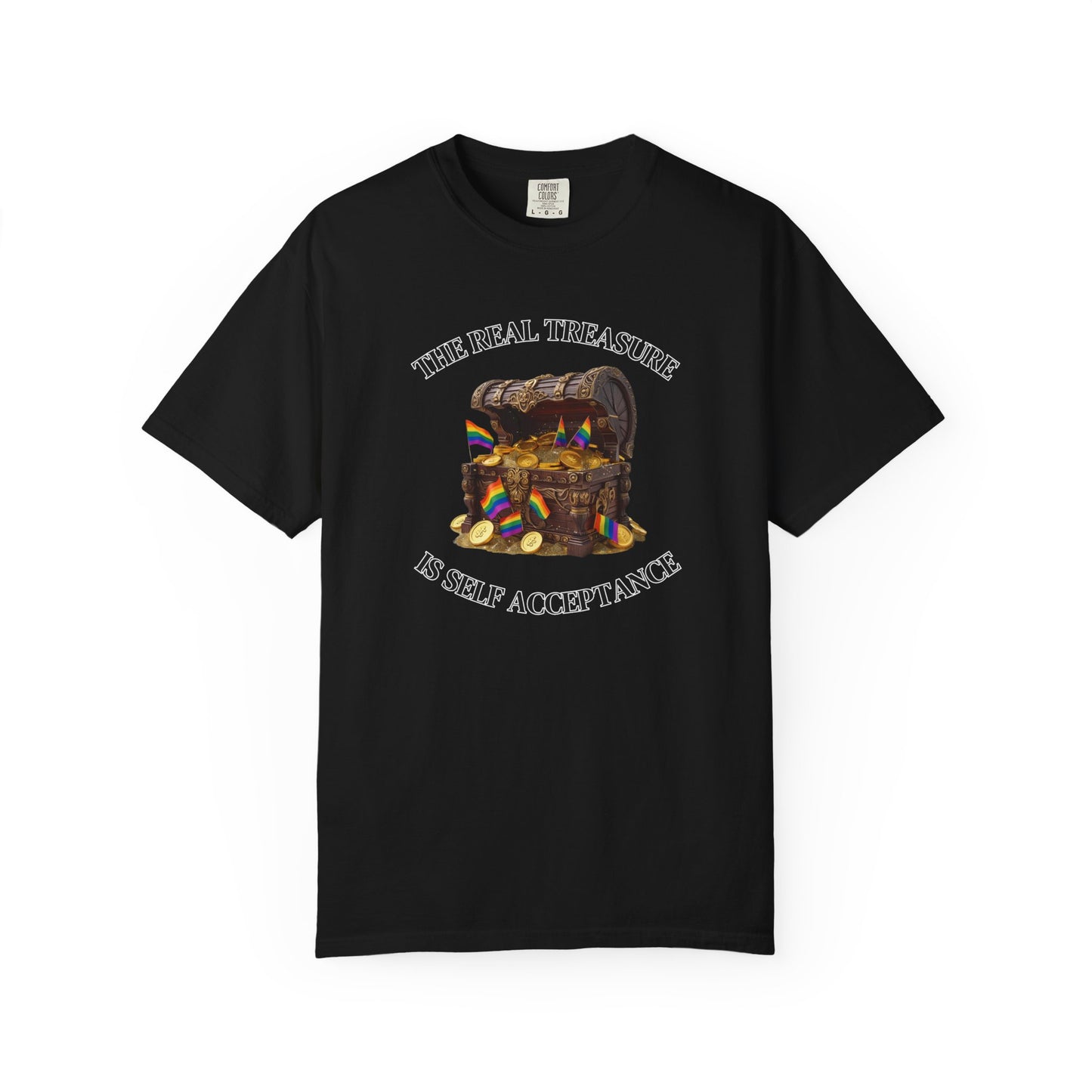 Self Acceptance Treasure T-Shirt, Unisex Garment-Dyed Top, Inspirational Tee, Gift for Friends, Mental Health Awareness