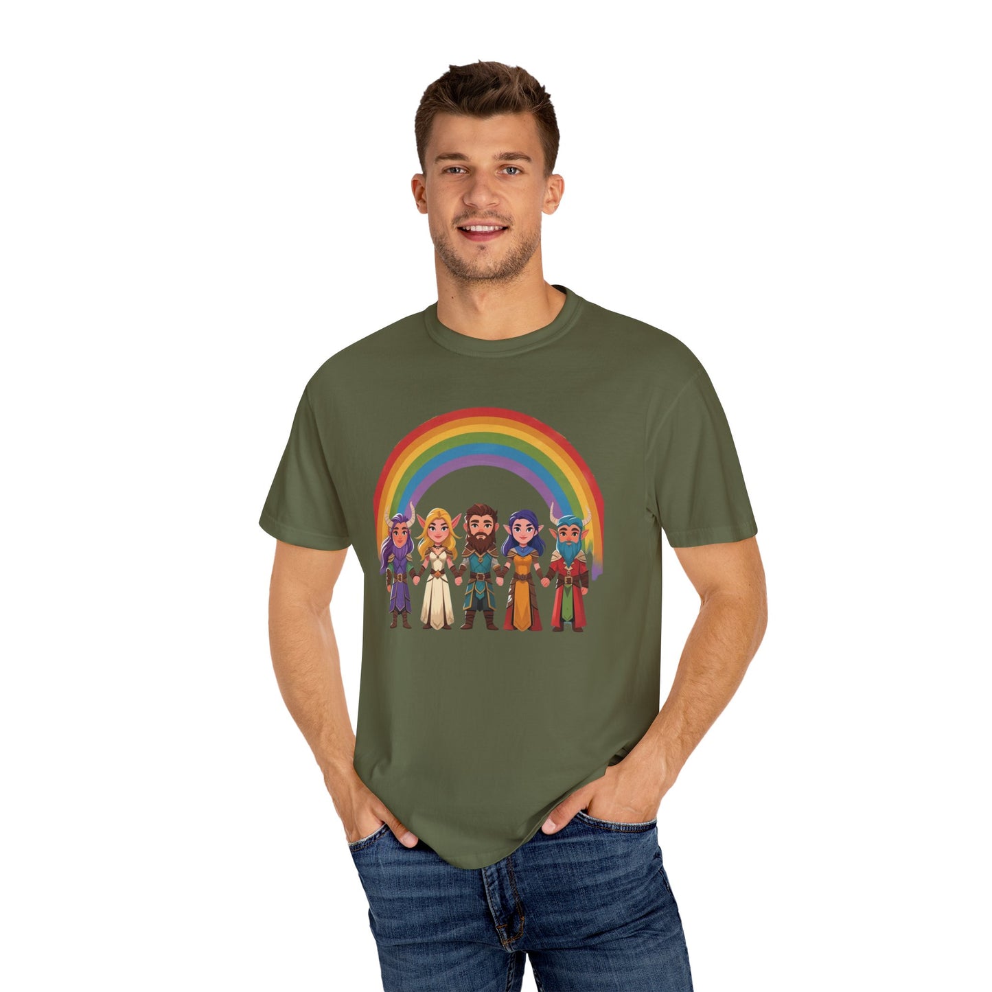 Rainbow Pride Unisex Garment-Dyed T-Shirt, LGBTQ+ Pride Shirt, Colorful Summer Tee, Gender-Neutral Apparel, Gift for Celebrations, [...]