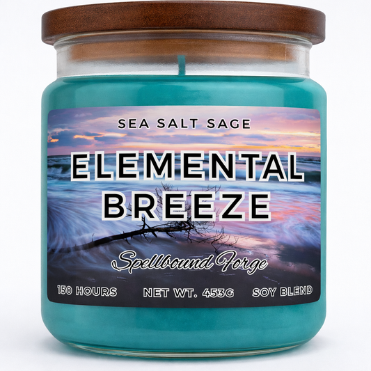 Elemental Breeze - Sea Salt & Sage Candle | Spellbound Forge