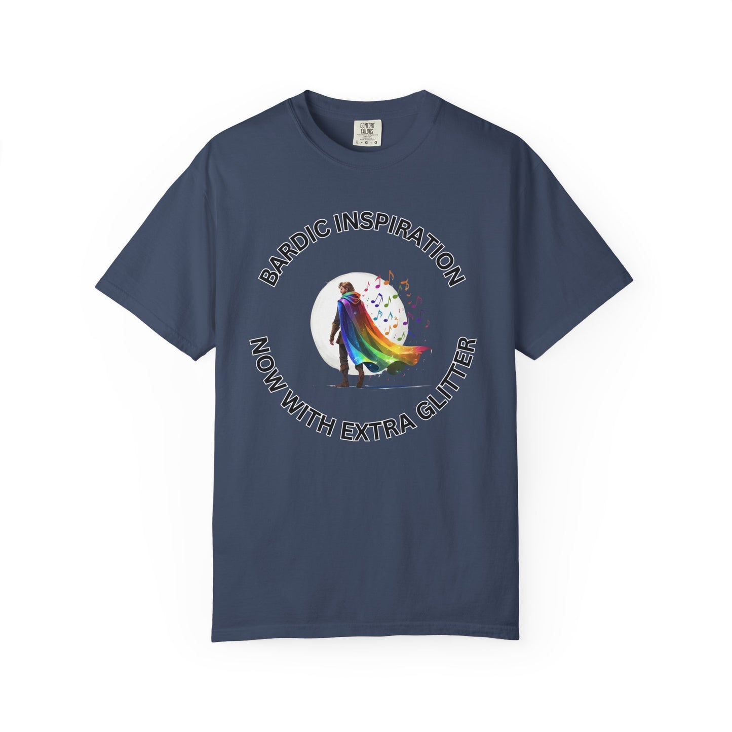 Bardic Inspiration Glitter T-shirt - Unisex Casual Wear, LGBTQ+ Pride, Gift for Creative Souls, Fun Festival Top, Music Lover Shirt