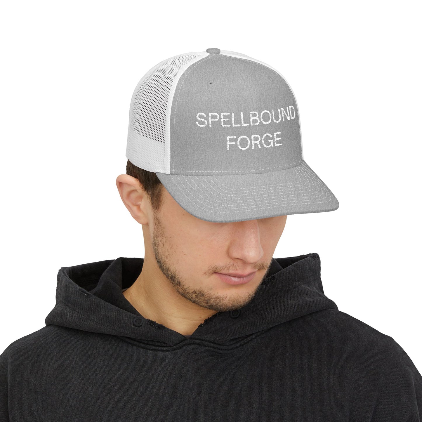 Spellbound Forge Snapback Trucker Cap - Trendy Embroidered Hat, Perfect for Outdoor Adventures, Gifts, Casual Wear, Summer Style