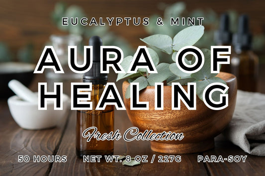 Aura of Healing Candle | Peppermint & Eucalyptus | 9oz Mason Jar or Wax Melts