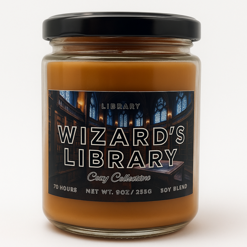 Wizard's Library Candle | Old Books, Cedar & Leather Scent