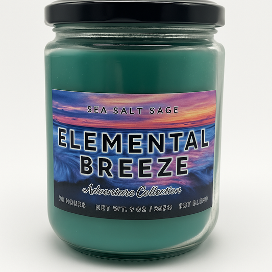 Elemental Breeze - Sea Salt & Sage Candle | Spellbound Forge