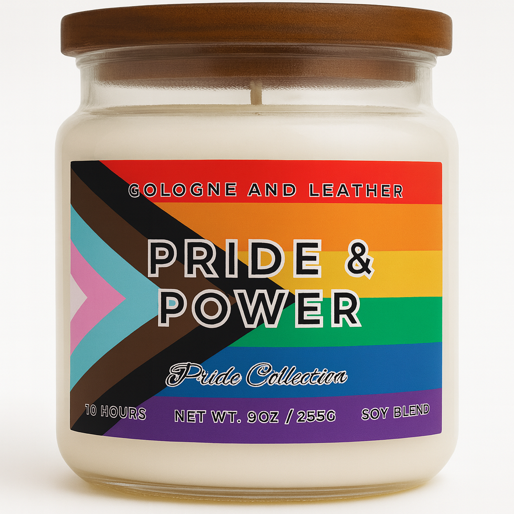 Pride & Power – Cologne + Leather Scented Candle | LGBTQ+ Candle | Bold Fragrance | Pride Gift | Spellbound Forge 🏳️‍🌈