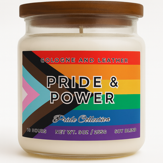 Pride & Power – Cologne + Leather Scented Candle | LGBTQ+ Candle | Bold Fragrance | Pride Gift | Spellbound Forge 🏳️‍🌈