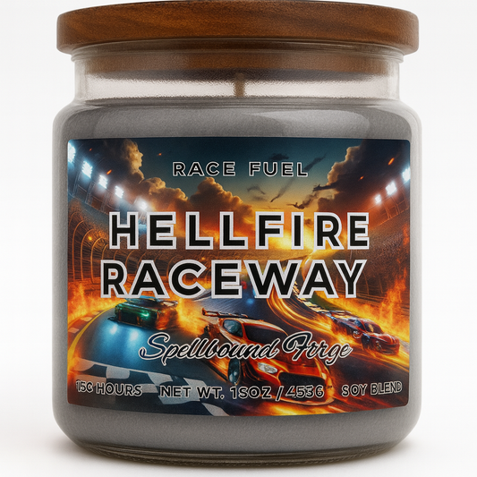 Hellfire Raceway – High-Octane Candle for Speed Demons