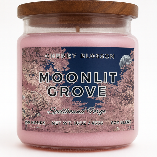 Moonlit Grove – Japanese Cherry Blossom Fantasy Candle