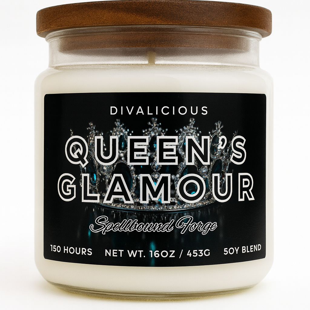 Queen’s Glamour – Regal Floral Fantasy Candle | Spellbound Forge