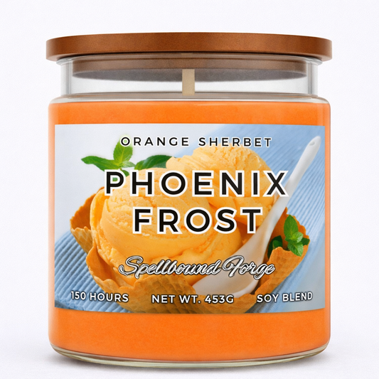 Phoenix Frost | Orange Sherbet Scented Candle & Wax Melts | Spellbound Forge