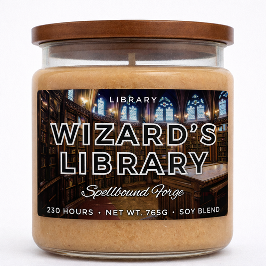 Wizard's Library Candle | Old Books, Cedar & Leather Scent