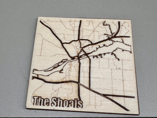 Custom Laser Engraved Wood Map – 3" x 3" – Personalized to Your Location