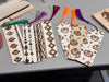 Custom Engraved Wooden Bookmarks with Colored Tassel – Choose from Retro Flower, Poppies, Navajo Arrows, Navajo Diamonds, Navajo Eyes, or Pumpkins with Candy