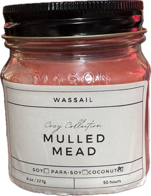 Mulled Mead Candle | Warm Wassail Scent | 8oz & 16oz Mason Jar or Wax Melts