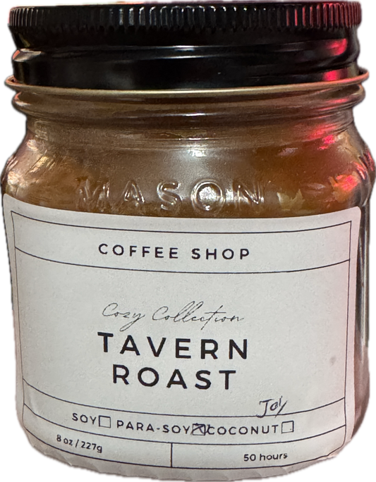 Tavern Roast Candle | Cozy Coffee House Scent | 8oz & 16oz Mason Jar or Wax Melts