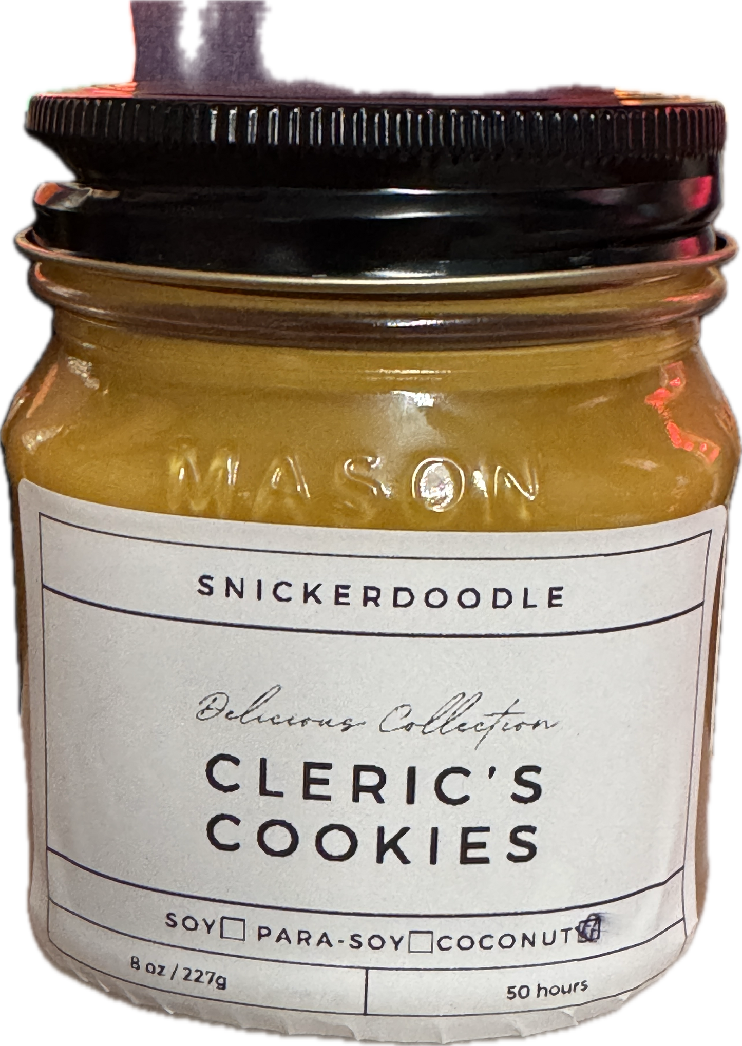 Cleric's Cookies Candle | Snickerdoodle Cookie Scent | 8oz & 16oz Mason Jar or Wax Melts