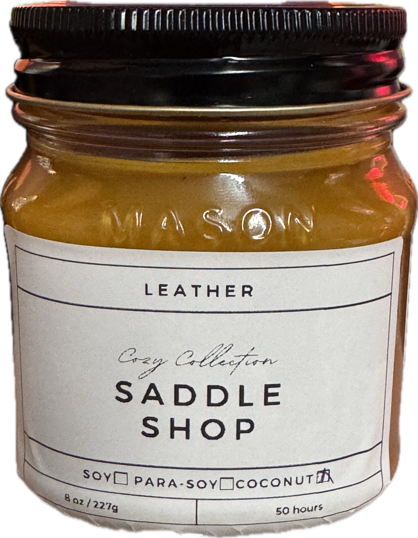 Saddle Shop Candle | Rich Leather Scent | 8oz & 16oz Mason Jar or Wax Melts