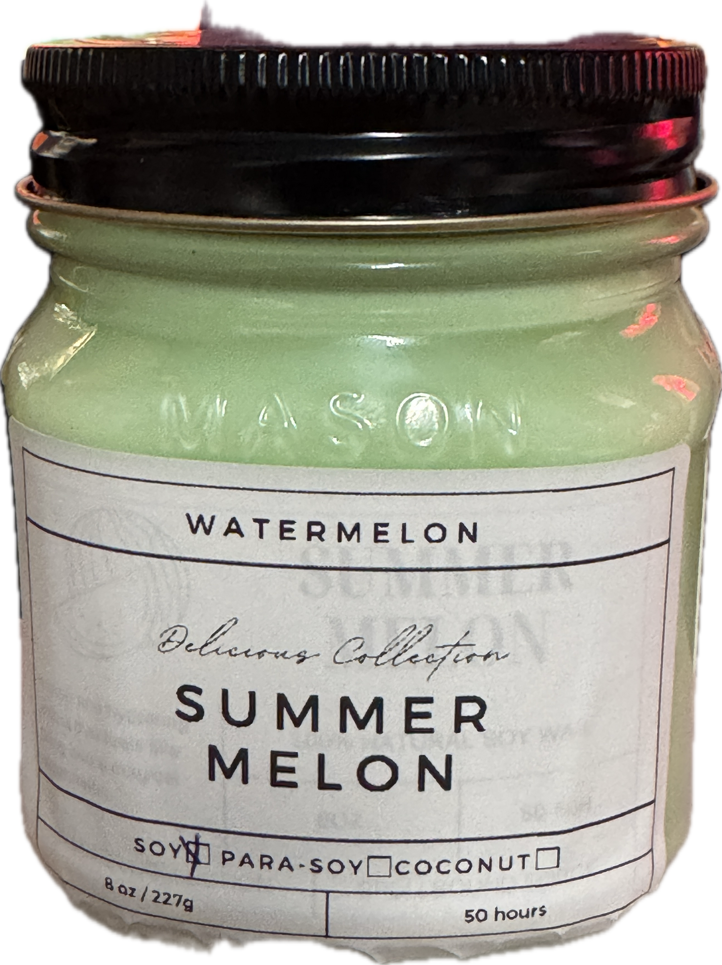 Summer Melon Candle | Refreshing Watermelon Scent | 8oz & 16oz Mason Jar or Wax Melts