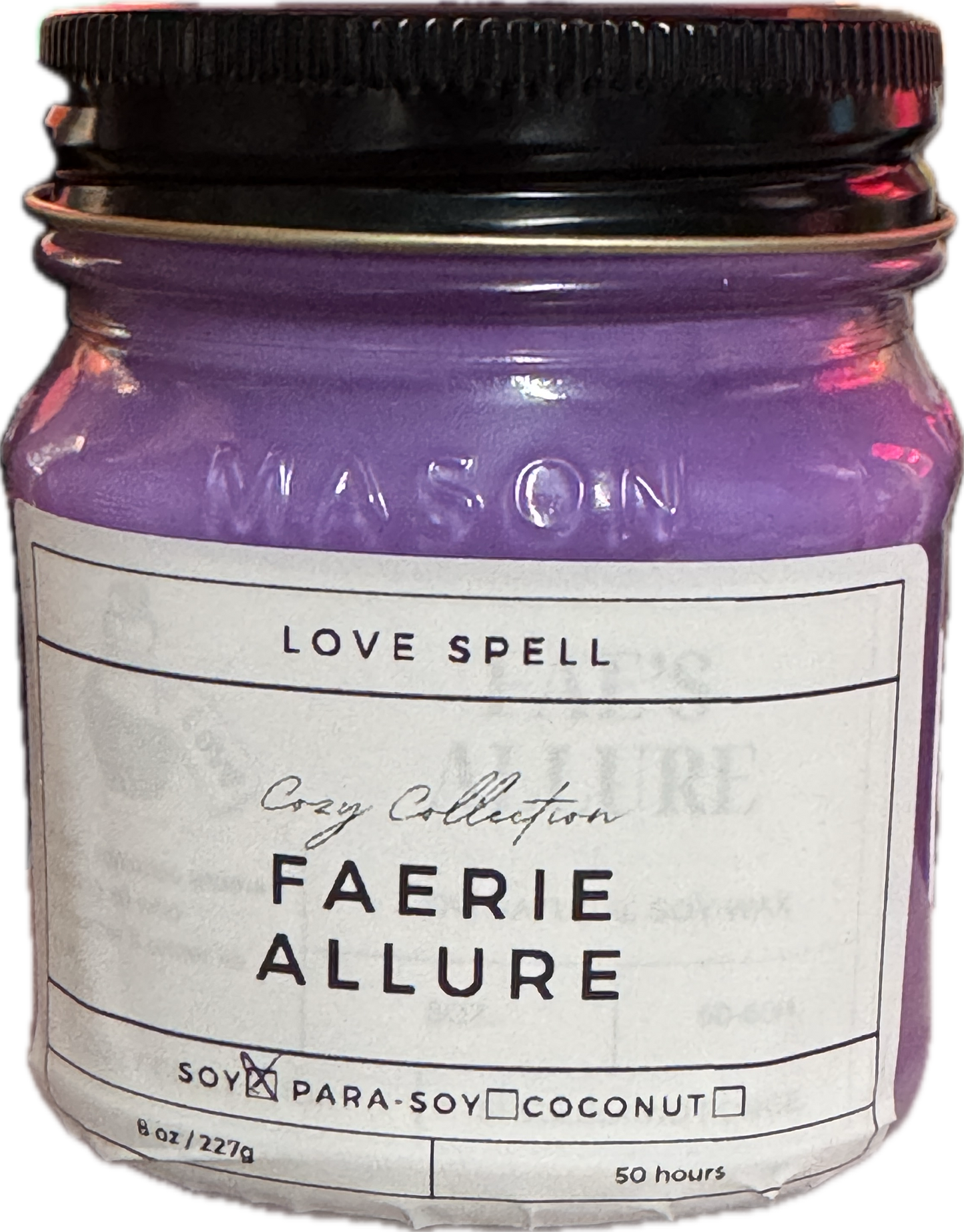 Faerie Allure Candle | Romantic Love Spell Scent | 8oz & 16oz Mason Jar or Wax Melts