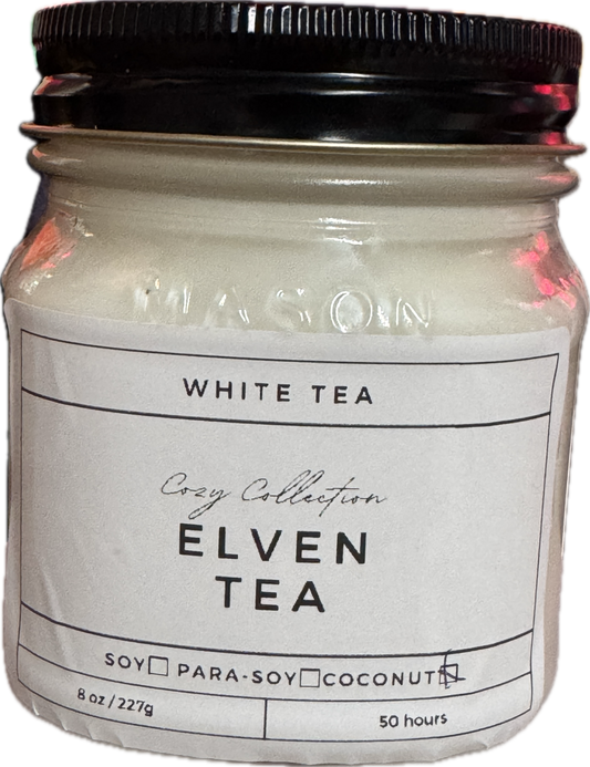 Elven Tea Candle | White Tea Scent | 8oz & 16oz Mason Jar or Wax Melts