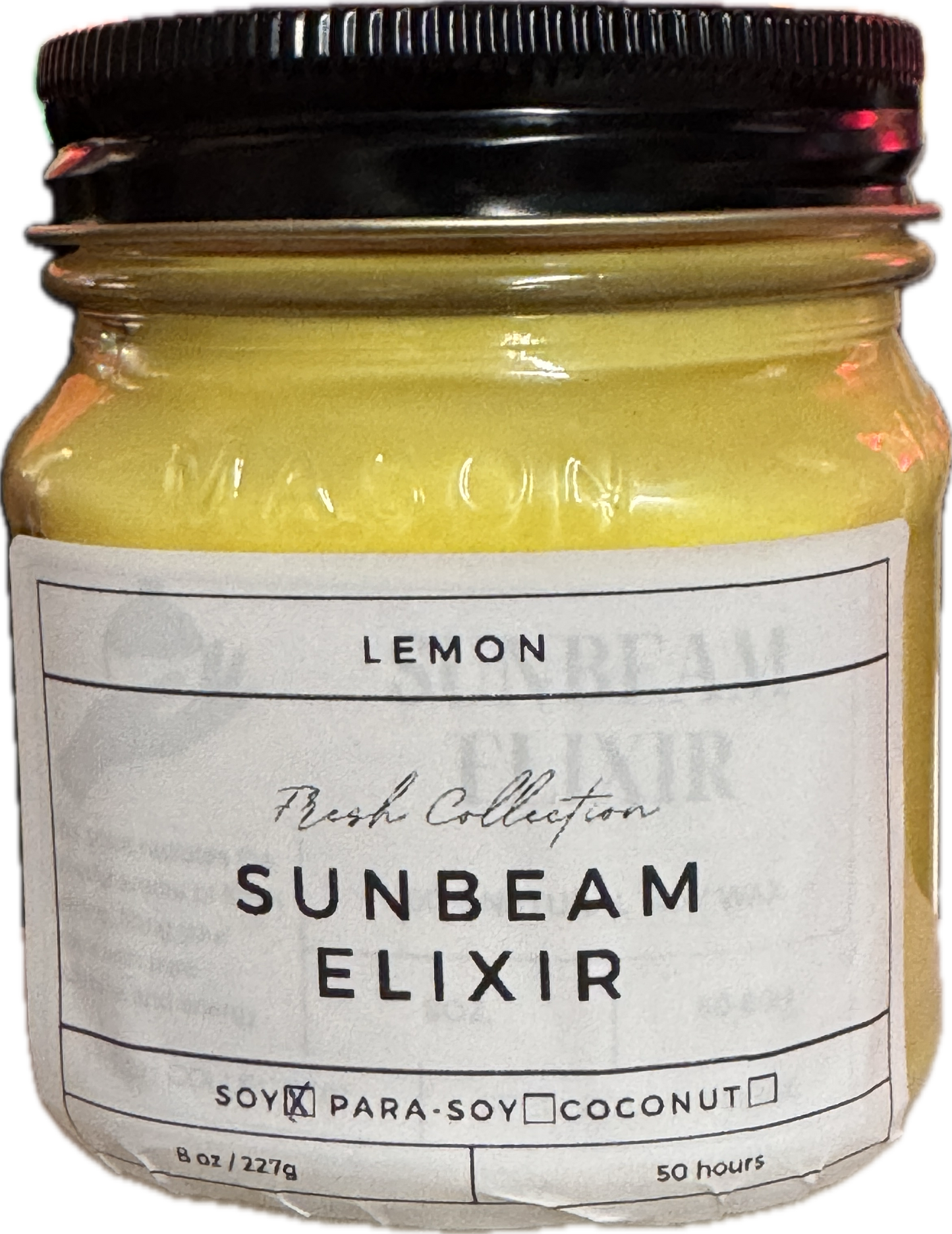 Sunbeam Elixir Candle | Bright Lemon Scent | 8oz & 16oz Mason Jar or Wax Melts