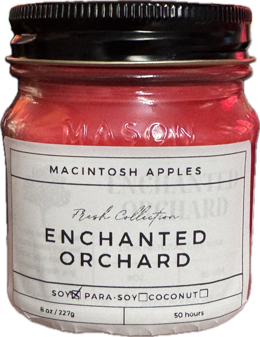 Enchanted Orchard Candle | Fresh Macintosh Apple Scent | 8oz & 16oz Mason Jar or Wax Melts