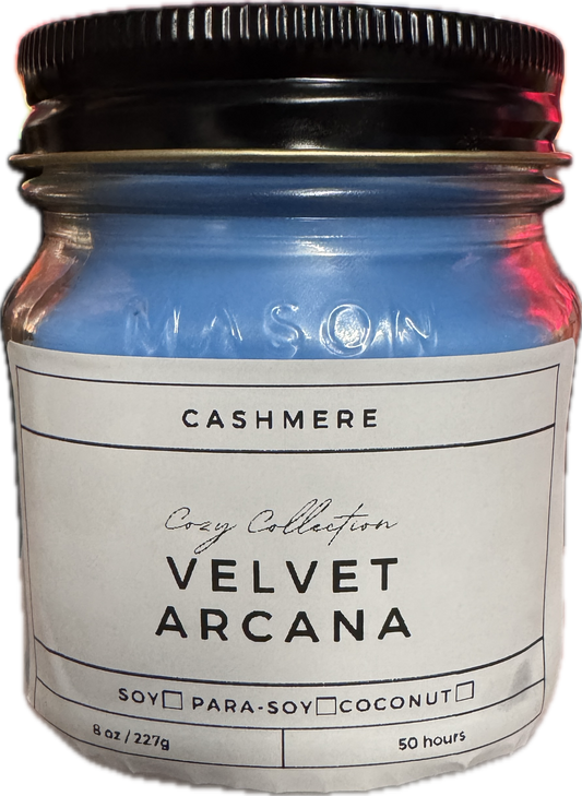 Velvet Arcana Candle | Luxurious Cashmere Scent | 8oz & 16oz Mason Jar or Wax Melts