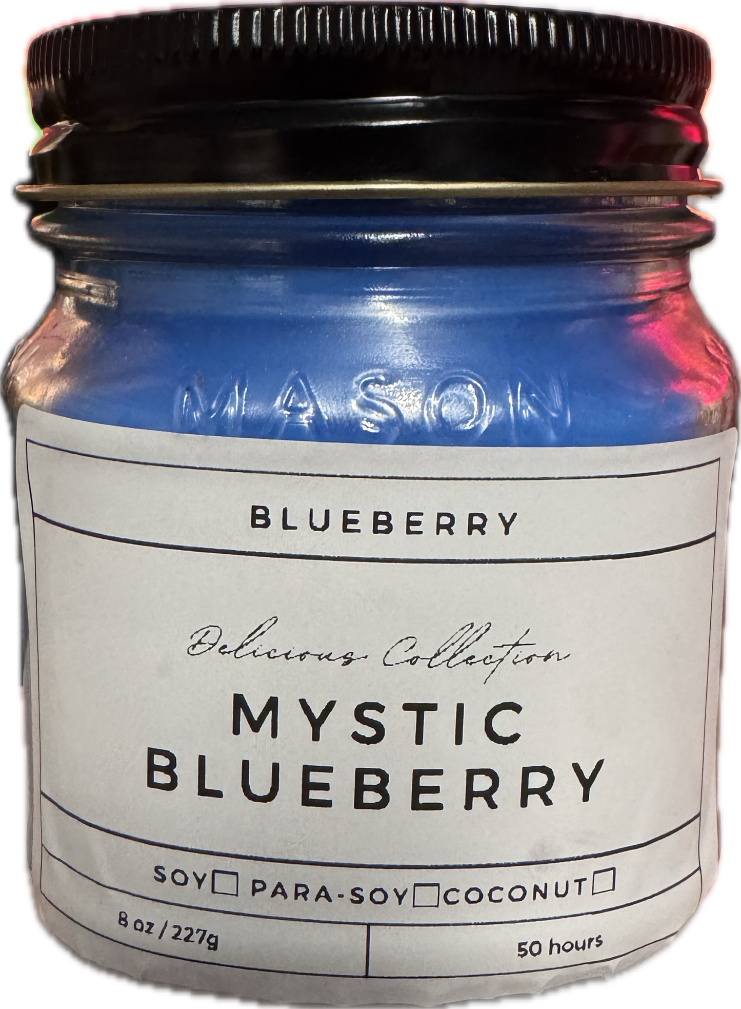 Mystic Blueberry Candle | Pure Blueberry Scent | 8oz & 16oz Mason Jar or Wax Melts